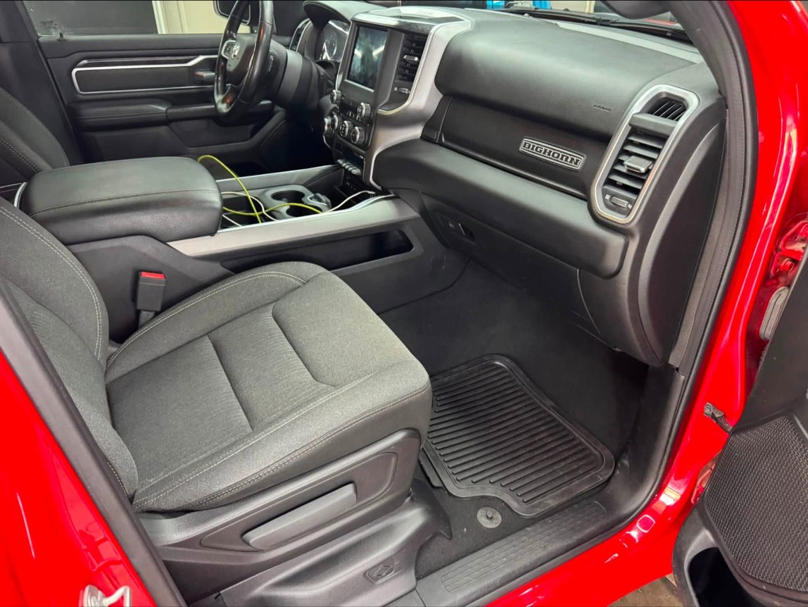 Cleaned Ram 1500 interior — seats, carpet and floor mats detailed